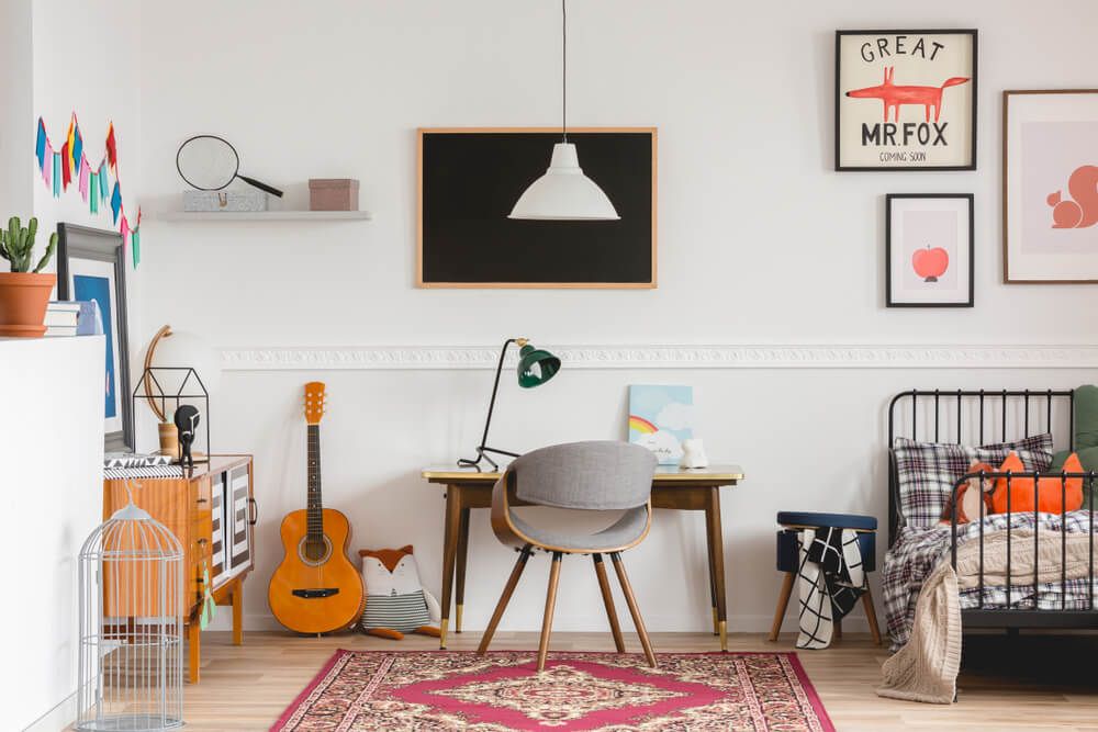 desk for homework in a kids room