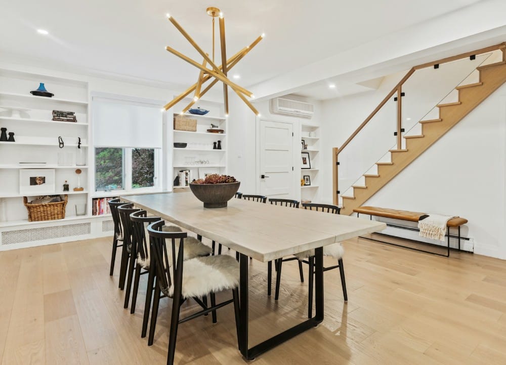 dining room table in a skandinavian home