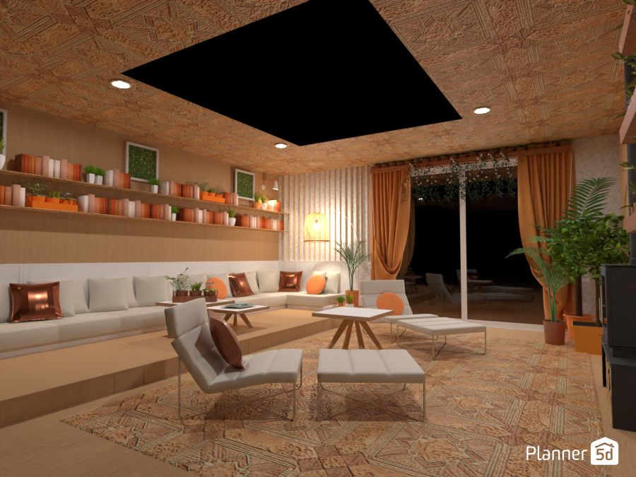 orange living room