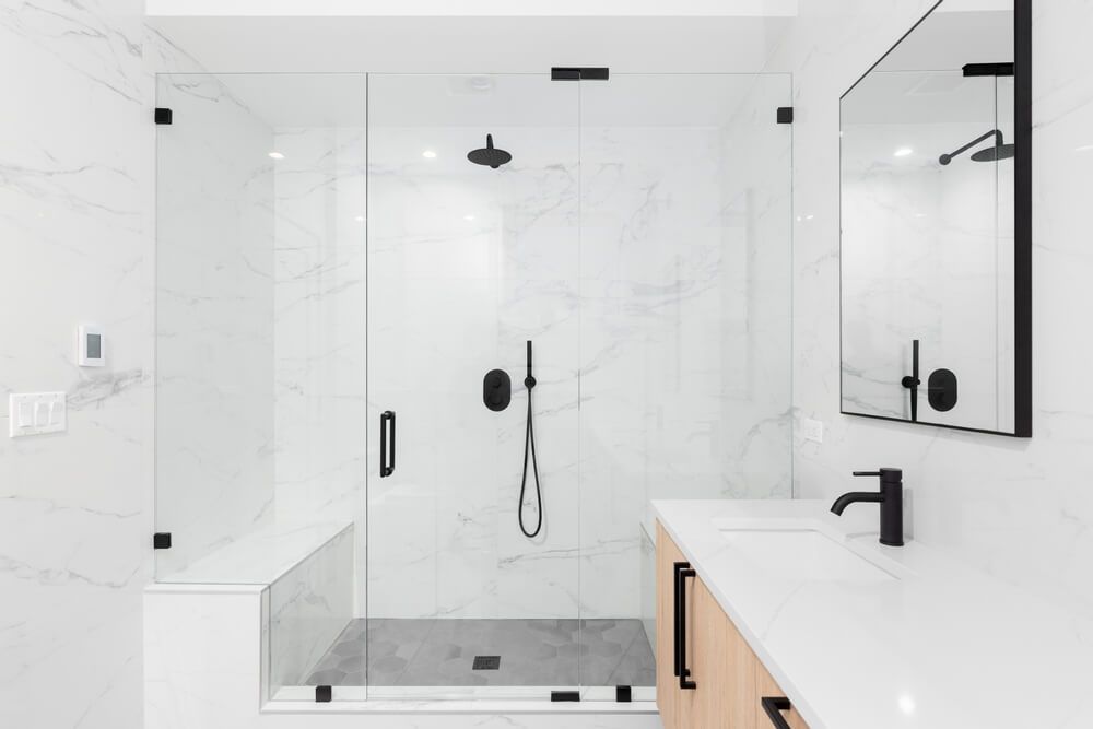 bathroom with shower only design