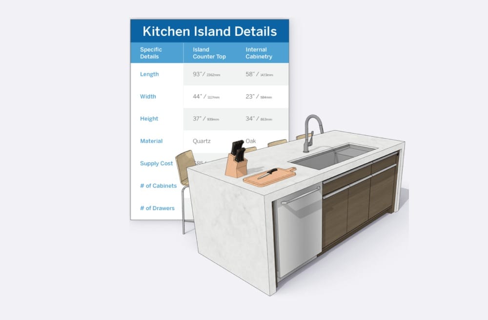 ktichen island desing with Sketchup