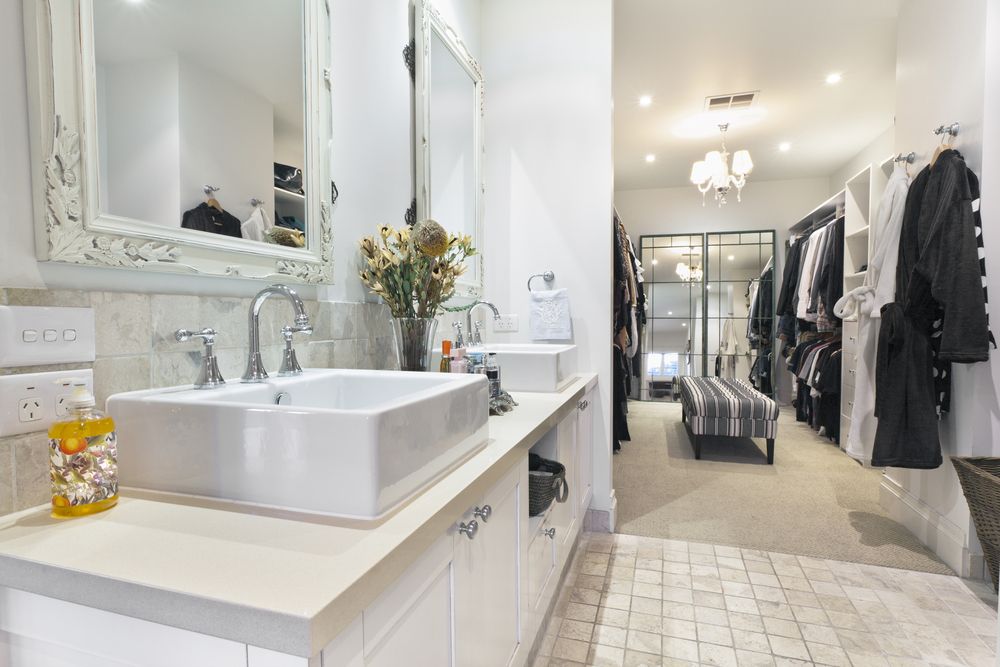 bathroom with walk-in closet 